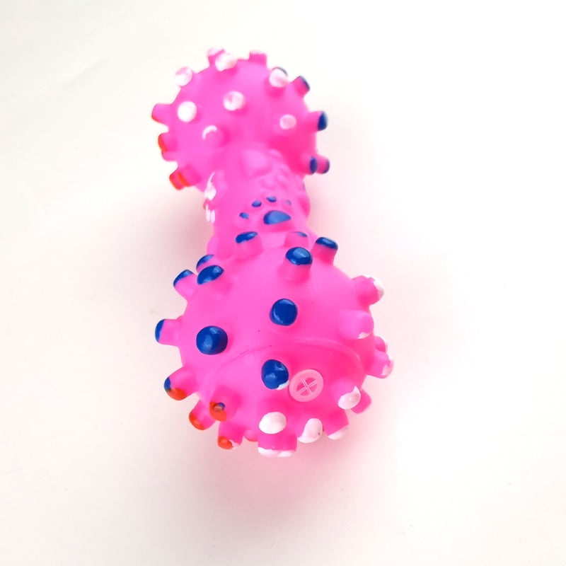 1pcs-Pet-Dog-Cat-Puppy-Sound-Polka-Dot-Squeaky-Toy-Resistant-To-Bite-Rubber-Dumbbell-Chewing-1