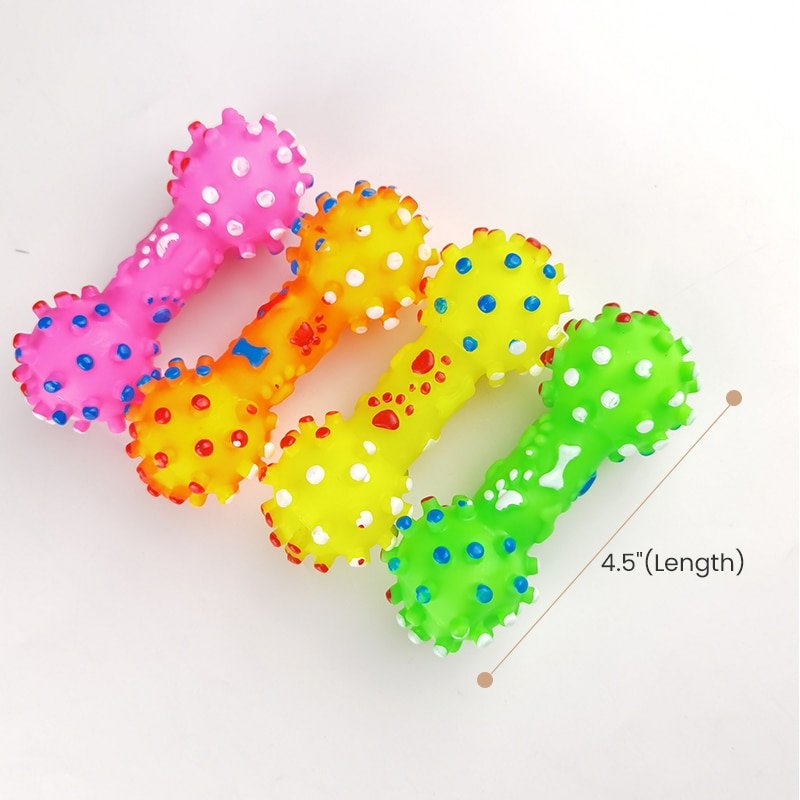 1pcs-Pet-Dog-Cat-Puppy-Sound-Polka-Dot-Squeaky-Toy-Resistant-To-Bite-Rubber-Dumbbell-Chewing-2