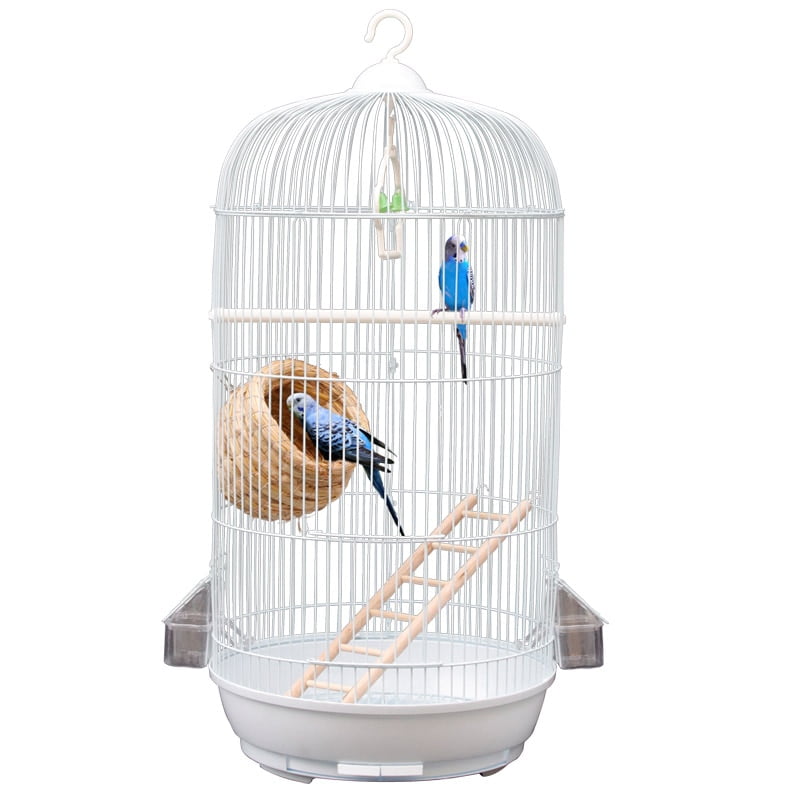 Parrot cage round metal large Iron white flock bird...
