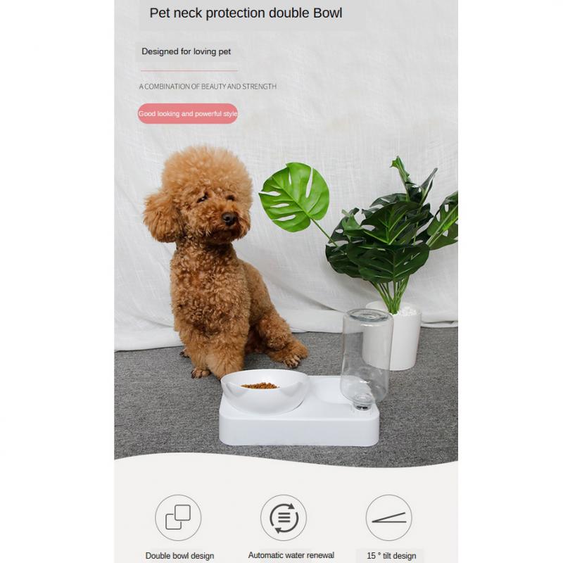 Pet-Bowl-Automatic-Feeder-Dog-Cat-Food-Bowl-with-Water-Dispenser-Double-Bowl-Drinking-Raised-Stand-2