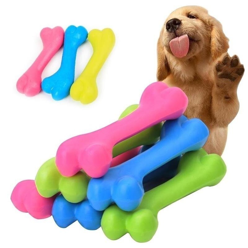 Pet Dog Puppy Cat Rubber Dental Teeth Chew Bone Play...